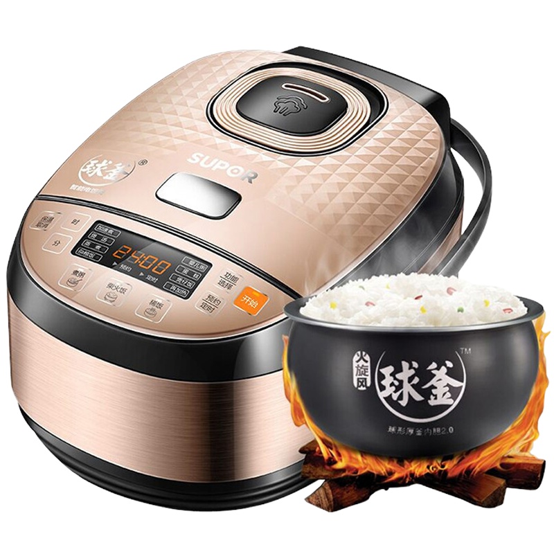 苏泊尔(SUPOR)电饭煲家用3L多功能1-5人电饭锅不粘陶晶球釜内胆拉丝金属机身一键柴火饭CFXB30FC8655