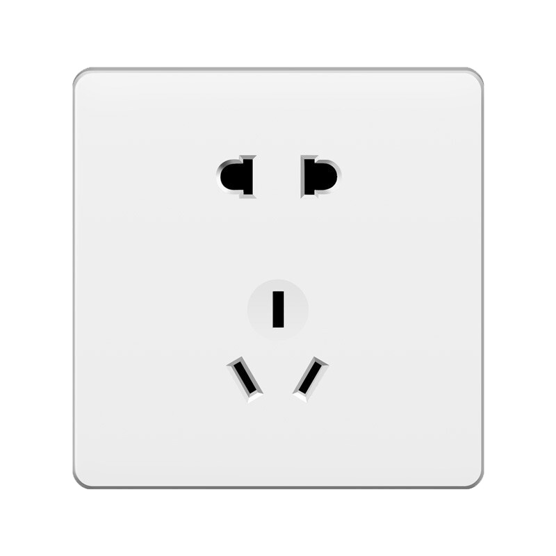 国际电工开关插座面板多孔86型墙壁暗装一开双控带5五孔双usb家用两位开关插座带二三插 五孔插座（10A）