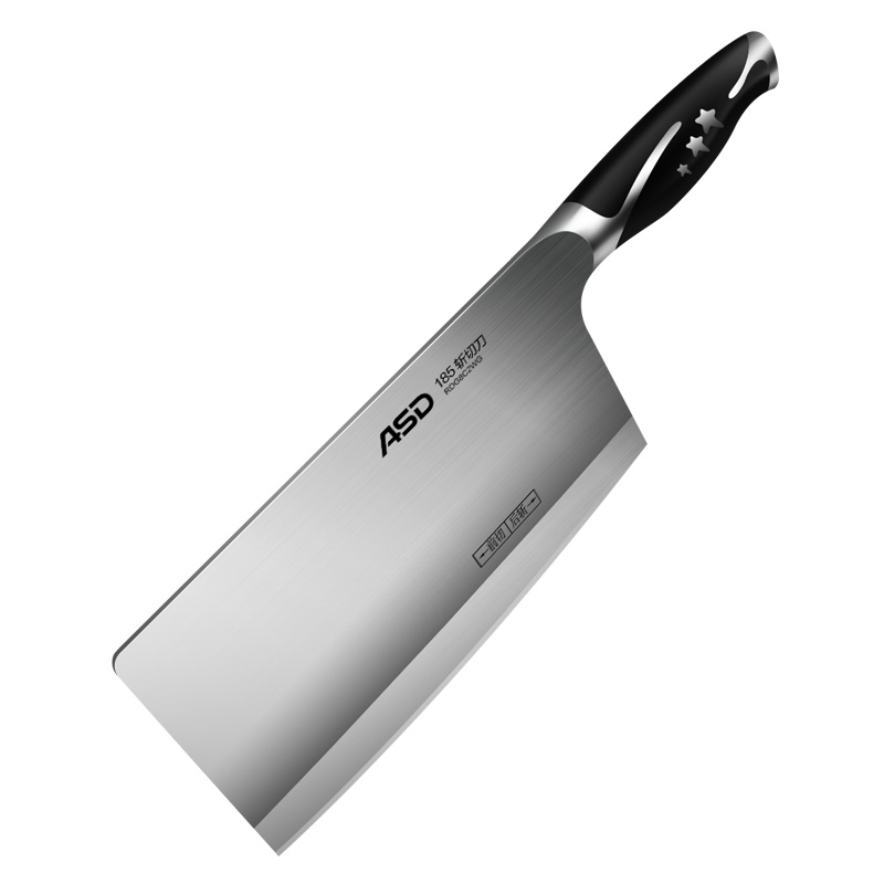 爱仕达(ASD)星锐系列斩切刀185mm 前切后斩单刀切菜刀剁骨刀具家用厨房工具水磨开刃不锈钢菜刀切肉斩骨刀厨师切片刀