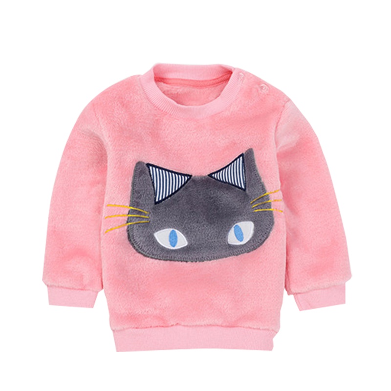 猫人MiiOW 宝宝卫衣女秋加厚法兰绒圆领婴儿保暖上衣秋季儿童男 MR18042