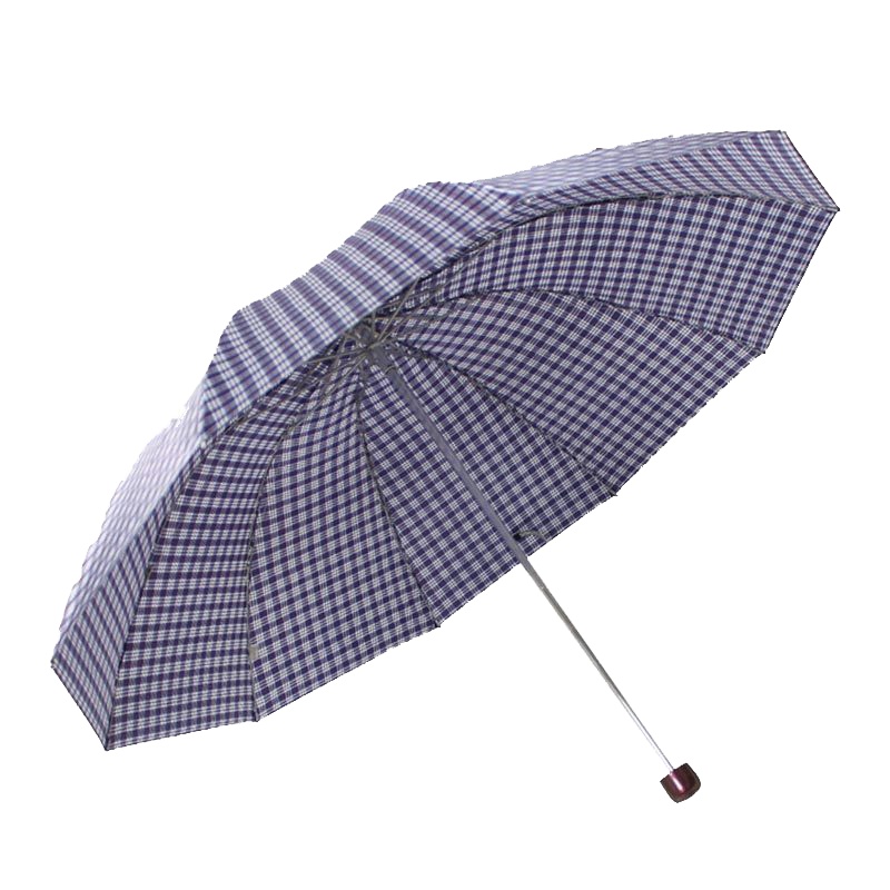 天堂 19359D色丁格 格子防紫外线三折太阳晴雨伞 (单位:把)