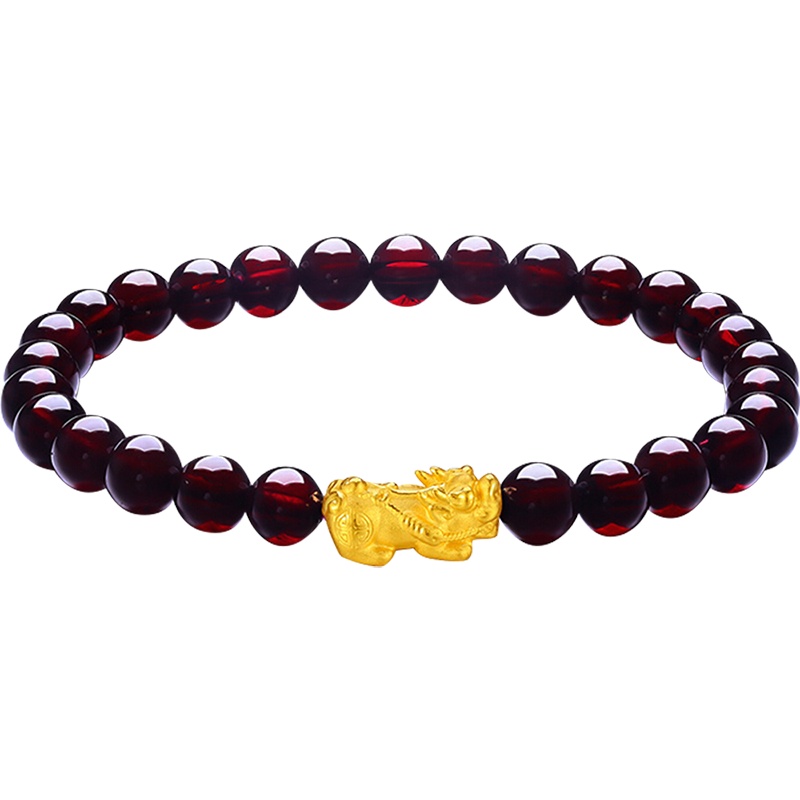 【2020新款】老庙黄金手链足金貔貅手串黄金手链 3D硬金