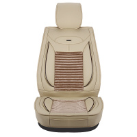 布雷什(BOLISH)五座四季通用汽车坐垫冬季毛绒保暖养生全包围汽车座垫车椅垫车内饰品夏朗标准款温馨米