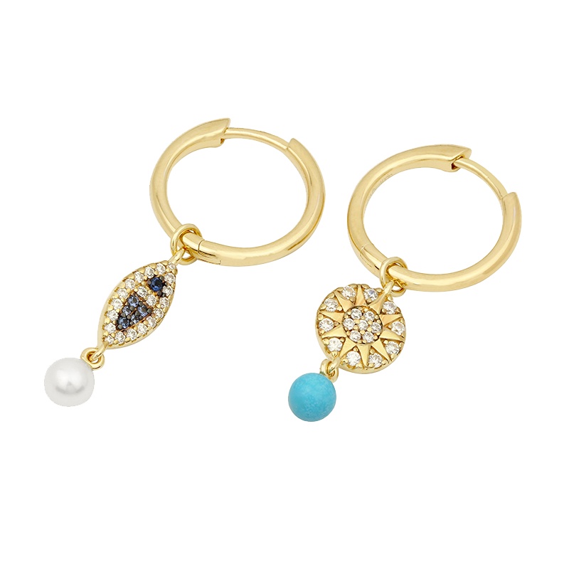 APM Monaco海洋乐园不对称耳环女 时尚新品趣味夏日清凉感珍珠耳坠银耳饰