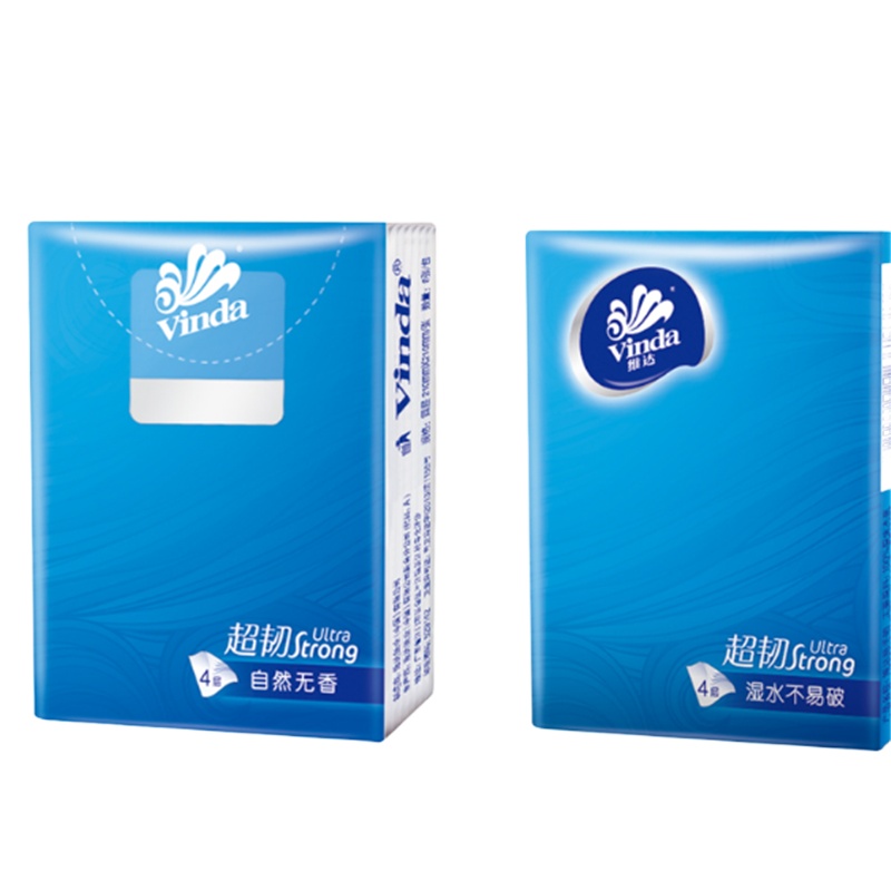 维达(Vinda)手帕纸 超韧系列 4层纸巾*12包(无香) SQ