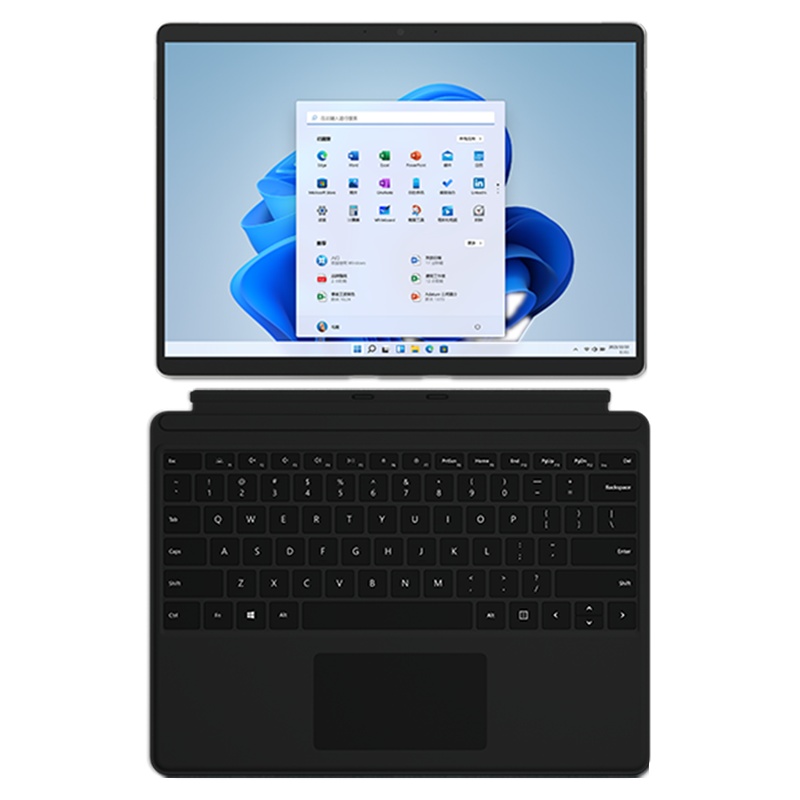 [配原装黑键盘]微软(Microsoft)Surface Pro8 16G 256G 11代 i7-1185G7 二合一平板电脑 亮铂金石墨灰 13英寸窄边框触屏 轻薄本笔记本电脑