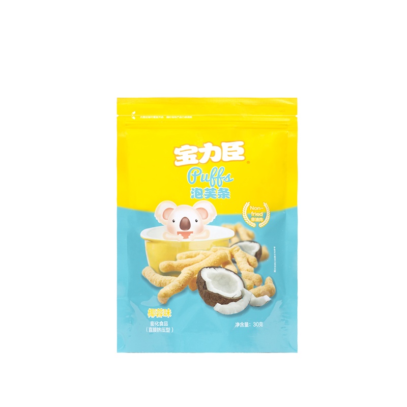 宝力臣泡芙条椰蓉味30G 宝宝零食 国产 袋装