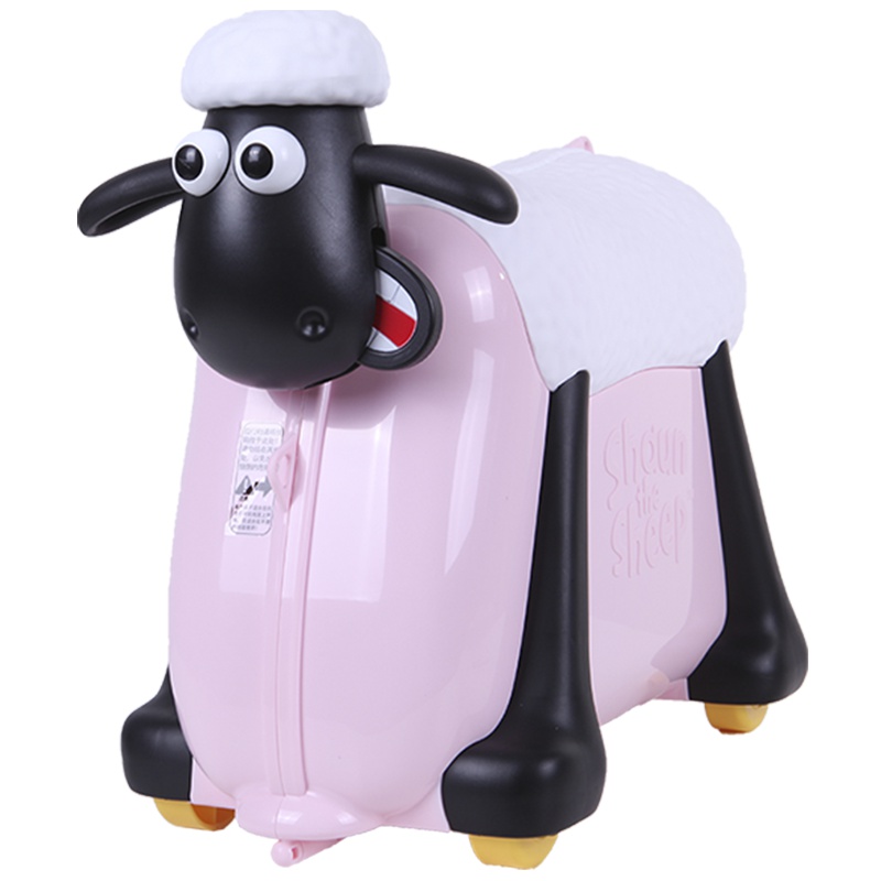 小羊肖恩 小羊肖恩旅行箱儿童骑行行李箱可坐可骑可拖拉可背 SC0020-浅粉色