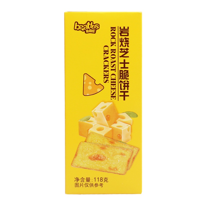 比逗仕岩烧芝士脆饼干118克*5盒奶酪味休闲零食