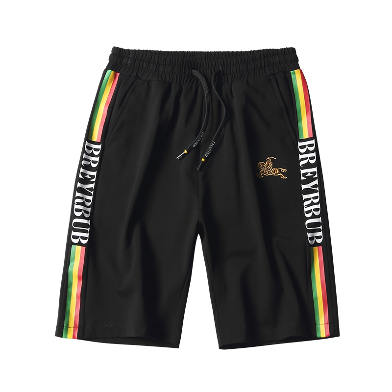 稻草人短裤男2019夏季新品潮牌时尚印花裤子纯棉系带五分裤男