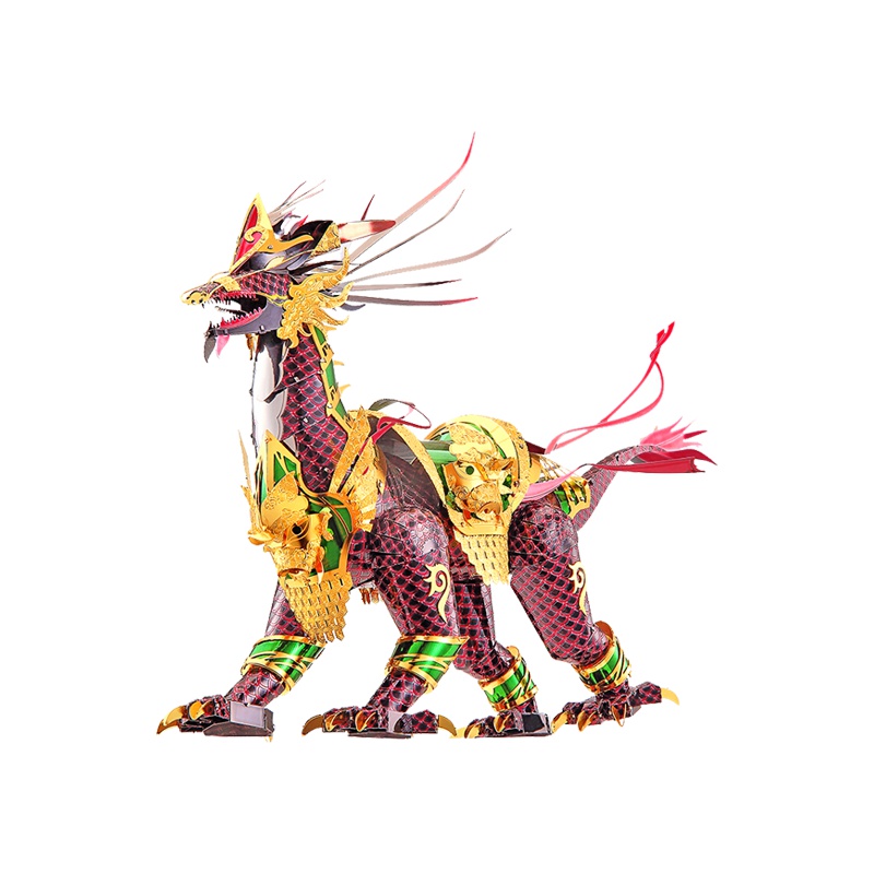 拼酷 瑞兽麒麟 3D立体拼图-红绿金