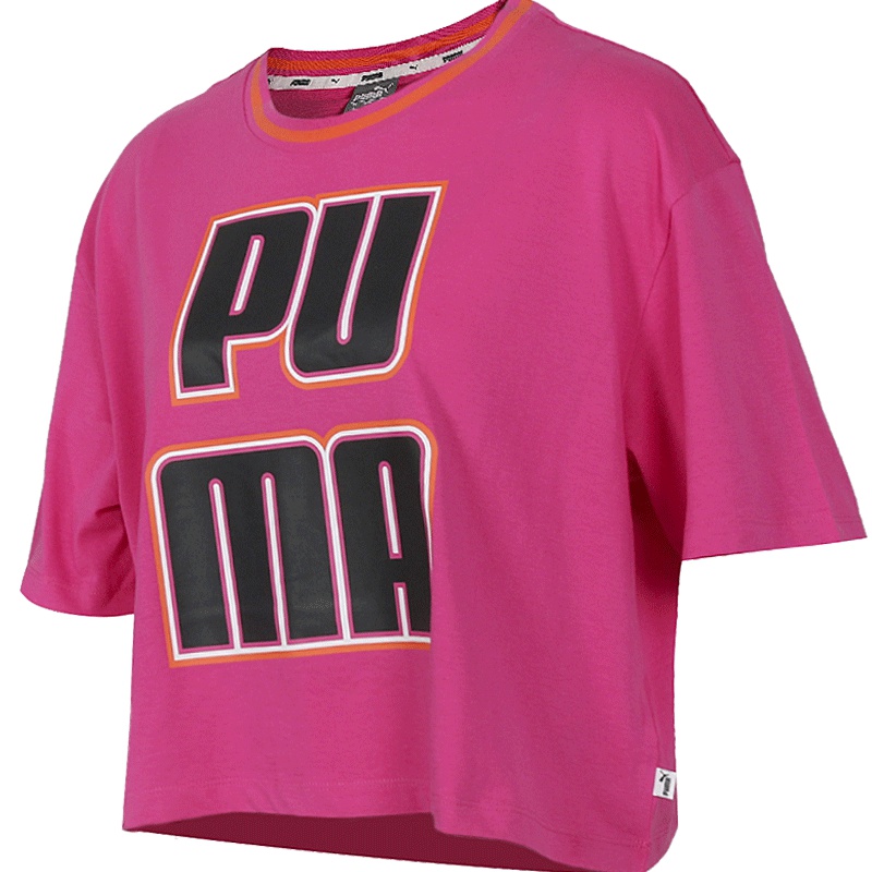 PUMA彪马女子短袖圆领休闲运动短款宽松T恤579533-13