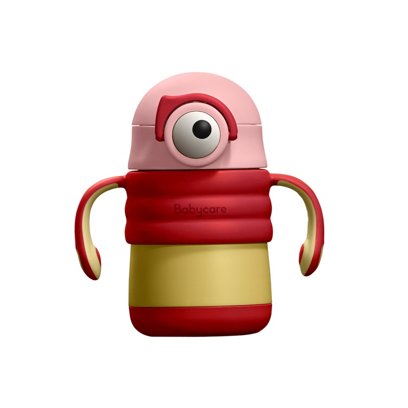 babycare婴儿保温杯儿童水杯不锈钢保温杯带吸管宝宝水杯外出携带 280ml 罗拉红