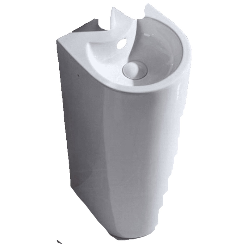 时尚家装陶瓷立柱盆一体式洗手盆落地式小户型洗脸盆方形小蛮腰阳台洗手台 放心购安心抵