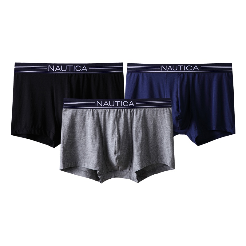 nautica/诺帝卡【3件礼盒装】莫代尔男士字母内裤