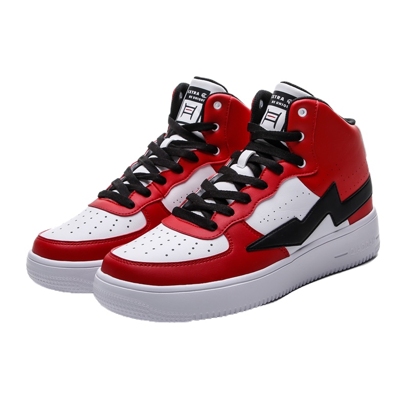 乔丹高帮板鞋男鞋新款皮面休闲鞋青少年滑板鞋潮鞋白鞋