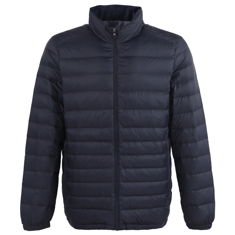 坦博尔2021新款反季轻薄羽绒服男短款立领大码羽绒服休闲商务外套