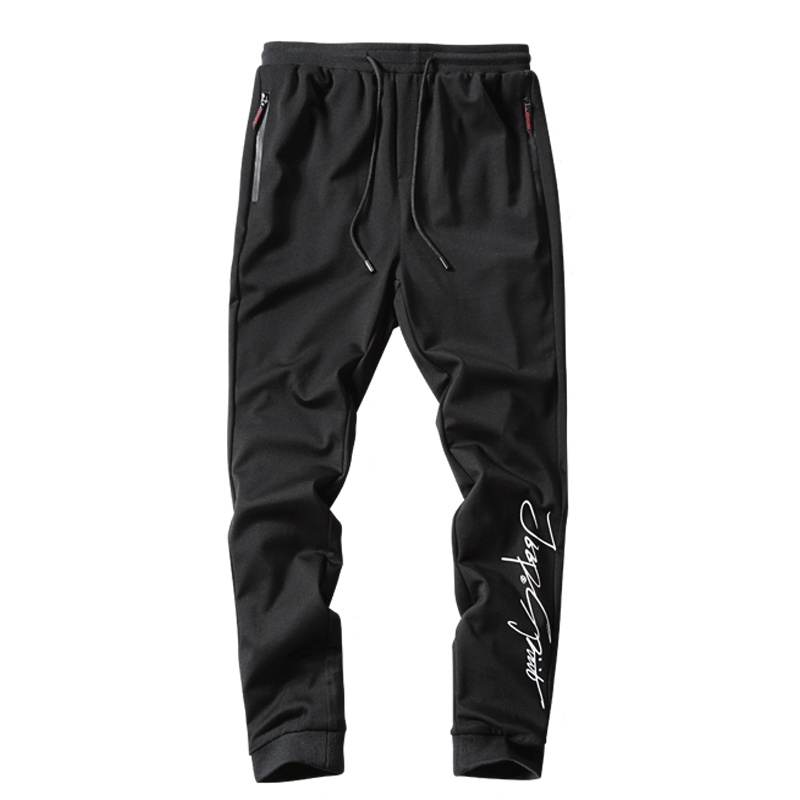 JEEP吉普春秋新款运动裤男长裤收口小脚修身青年潮流休闲黑色男裤子