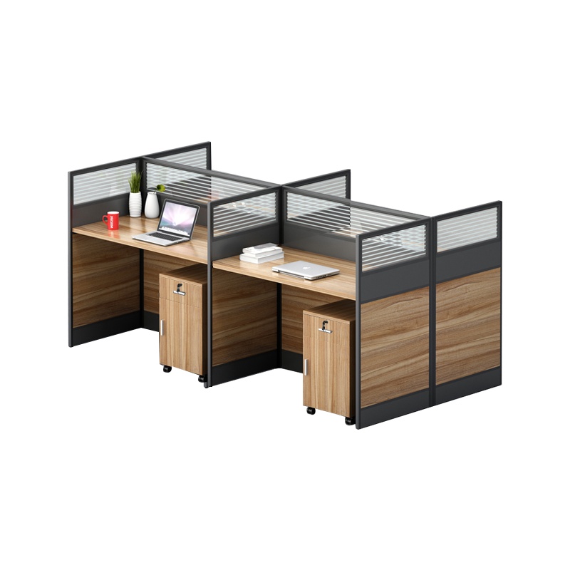 DYUANS 东原办公桌2.4米四人位板式屏风桌王字型职员电脑桌DY-L2404