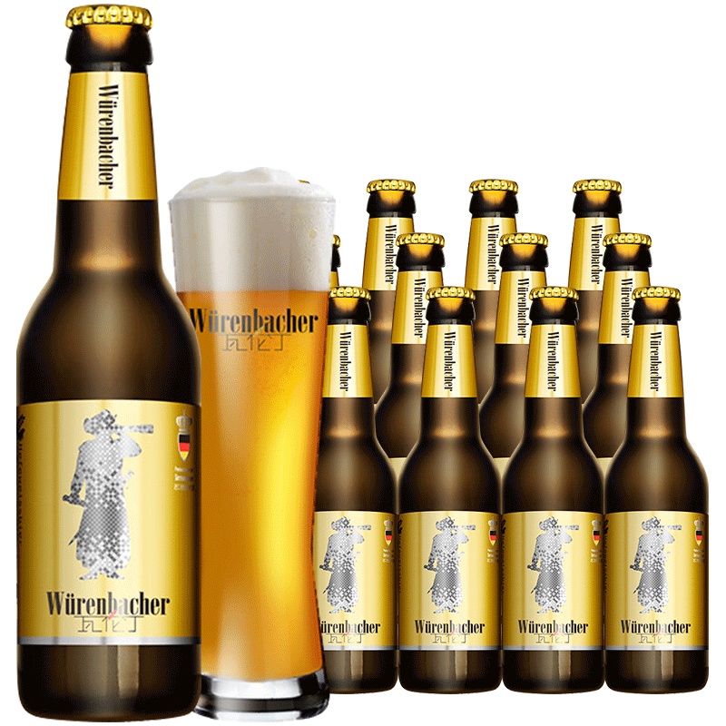 瓦伦丁(Wurenbacher)小麦啤酒330ml*12瓶(瓶装啤酒)装德国原装进口