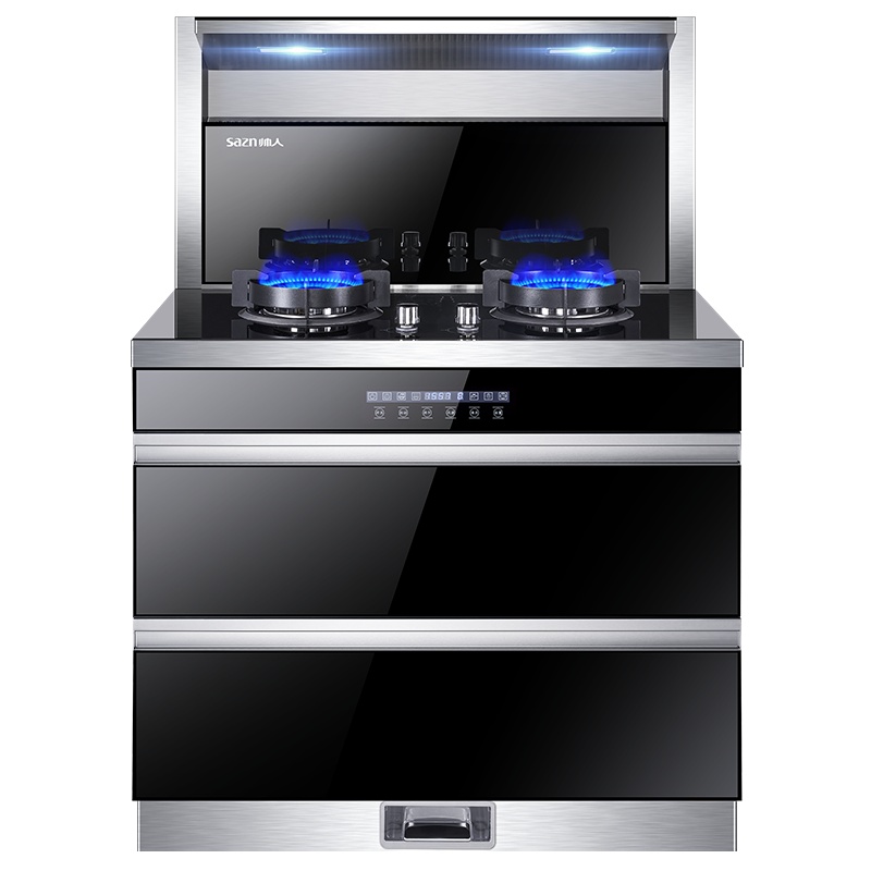 帅人(sazn)90D2集成灶侧吸下排油烟机燃气灶消毒柜家用一体灶 天然气