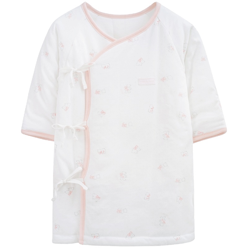 秋季新款男童女童休闲百搭时尚印花前开襟绑带保暖长和袍