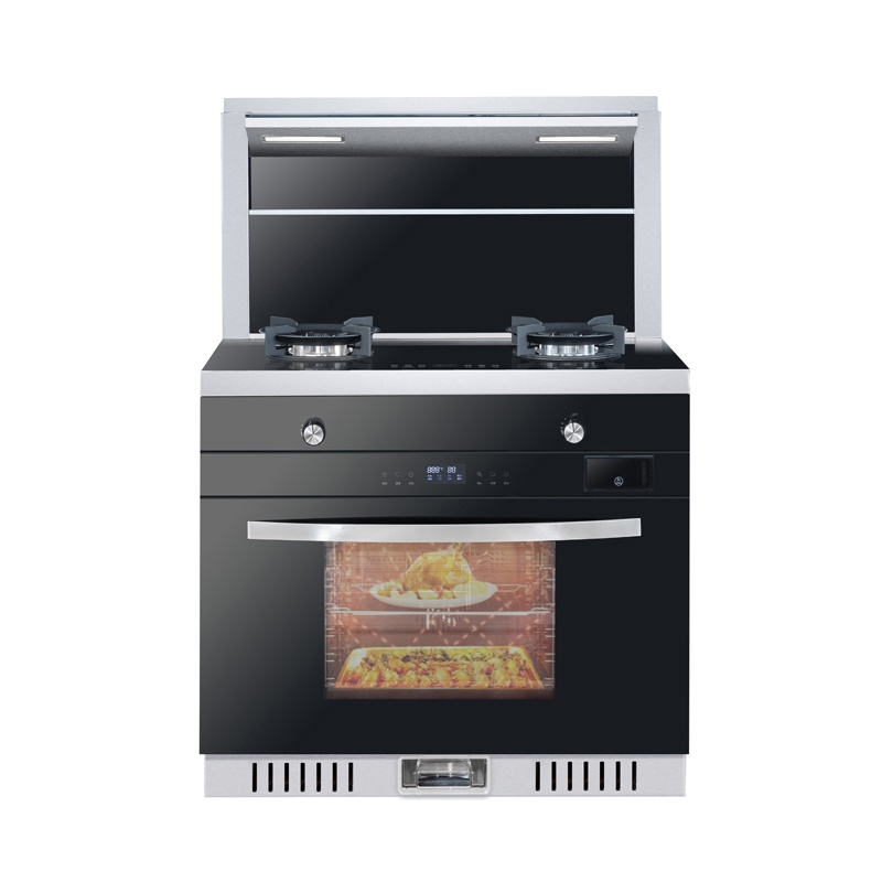 美大速风 集成灶JC03一体式厨房一体机带蒸烤箱下排烟式家用环保灶燃气自动清洗油烟机集成灶5键触控开关猛火双灶（天然气）