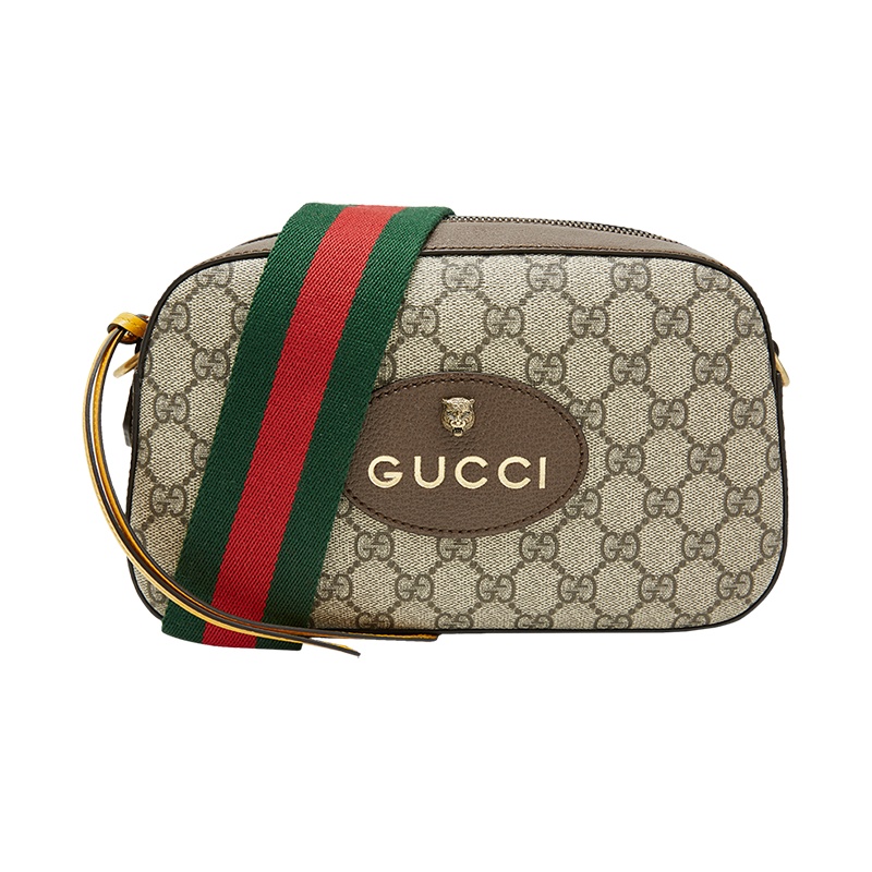 GUCCI 古驰 GUCCI女包 女士NEO VINTAGE系列虎头帆布GG印花单肩斜挎包