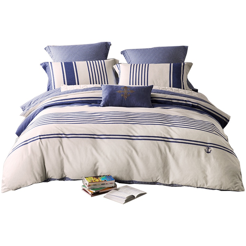 LOVO家纺床品四件套 全棉斜纹 美式经典 精致绗缝 床上用品纯棉床单被套枕套其他 1.5/1.8米床 瑞伊