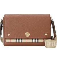 预订 BURBERRY 博柏利 女包 Note 经典格纹 斜挎包 单肩包8021111 金扣