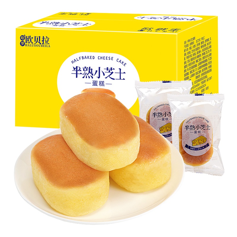 [第二件减2元]欧贝拉西式糕点 蛋糕 半熟芝士蛋糕400g(面包早餐食品营养好吃的零食小吃网红甜品)