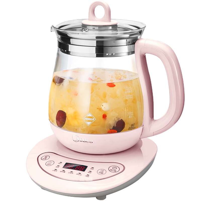 美的电水壶1.5L 多功能电水壶 优质温控器 4段温度设定 派博高硼硅玻璃 电水壶