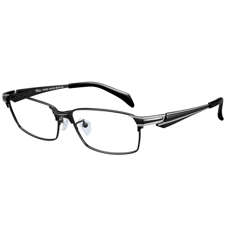 普莱斯（pulais）2020新款防蓝光近视眼镜男抗辐射超轻纯钛镜架黑框商务近视镜镜框架 2323 配平光防蓝光眼镜