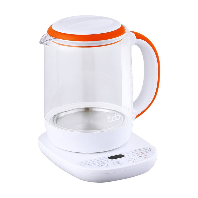 kcb凯琴养生壶1.7L KC-YS02 多功能电热水壶高硼硅玻璃壶按键式煎药壶花茶器煲茶壶烧水壶(壶+蒸蛋架)