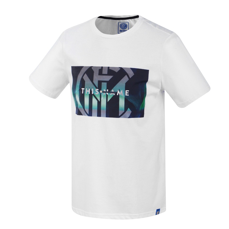 国际米兰俱乐部夏季新品精梳丝光棉男士印花短袖运动圆领短款T恤