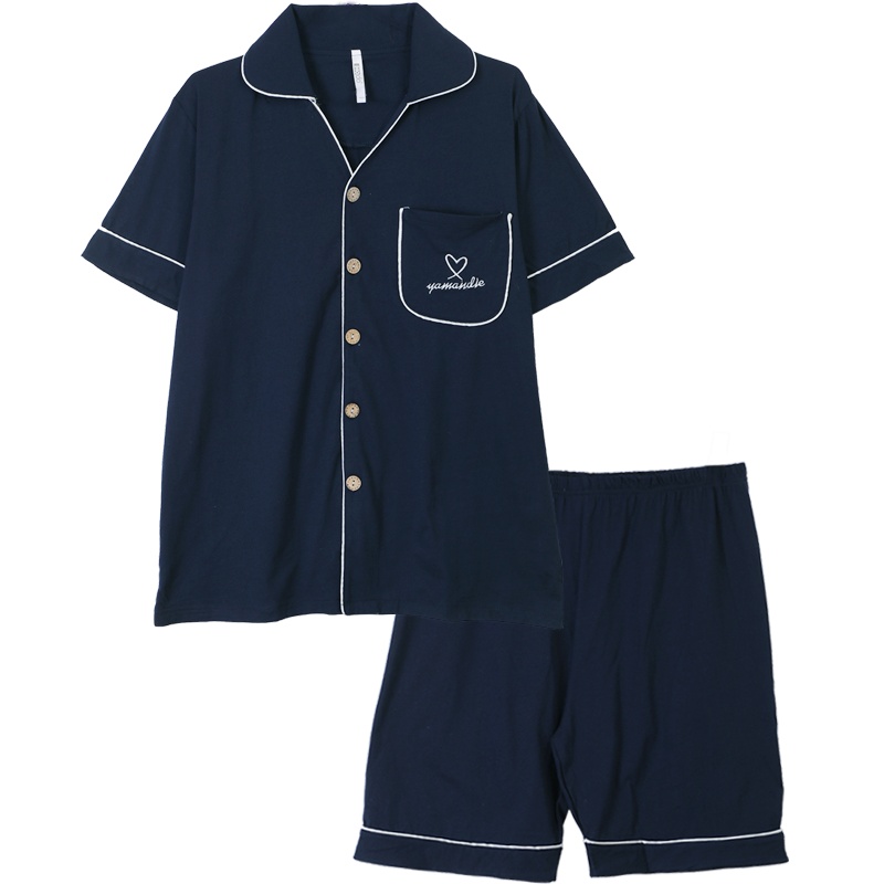 红豆居家(Hodohome)20年春夏新款男士纯棉睡衣男式简约休闲风可外穿短袖家居服套装