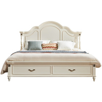 凯丽罗拉 床 实木床 高箱储物床 美式床 双人床 婚床 卧室 1.5m 1.8米床 公主床木质