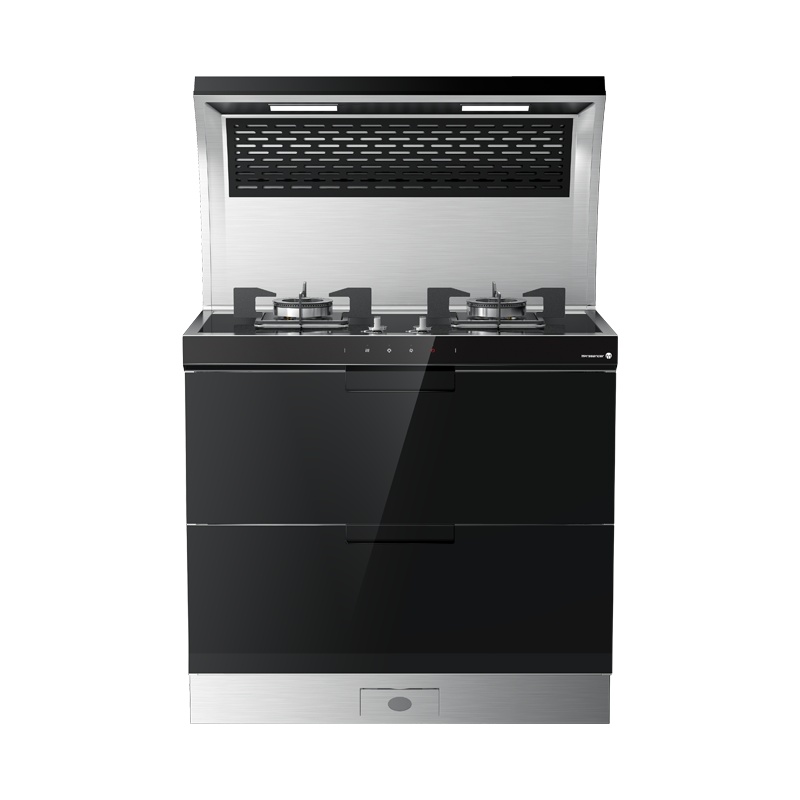 火星人(marssenger)Q3G/X 集成灶 不锈钢台面 侧吸下排油烟机燃气灶消毒柜 家用一体灶