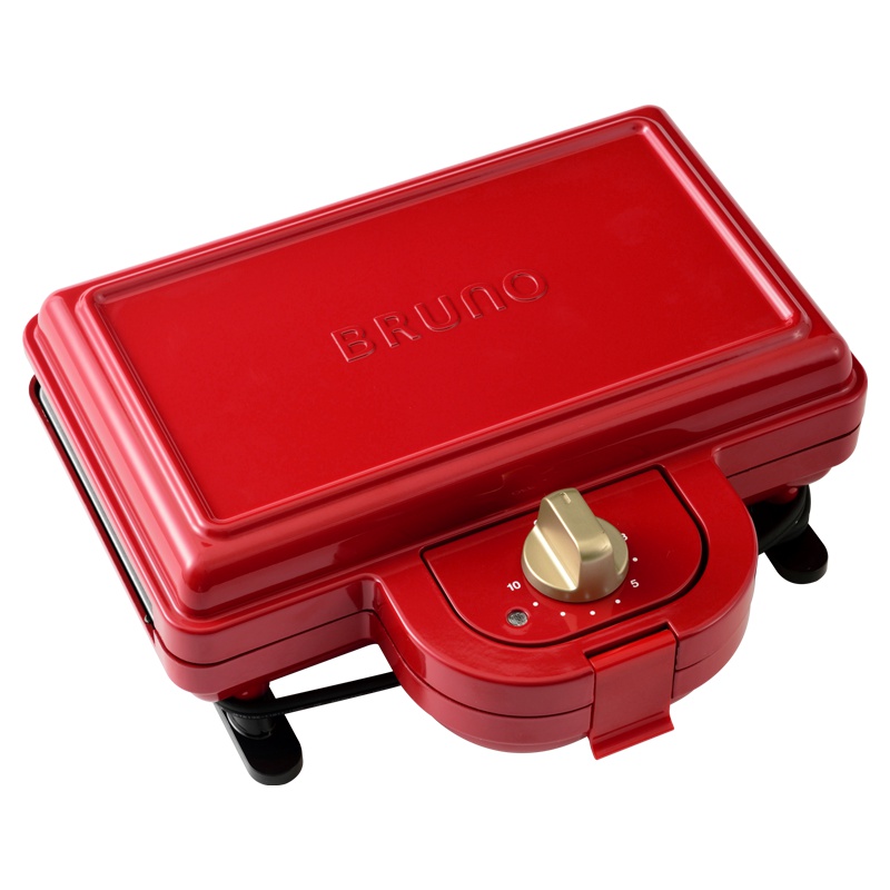 日本bruno复古红Plus轻食机早餐机家用多功能三明治华夫饼烤面包机 标配(三明治盘x2)+鲷鱼烧烤盘+华夫饼烤盘