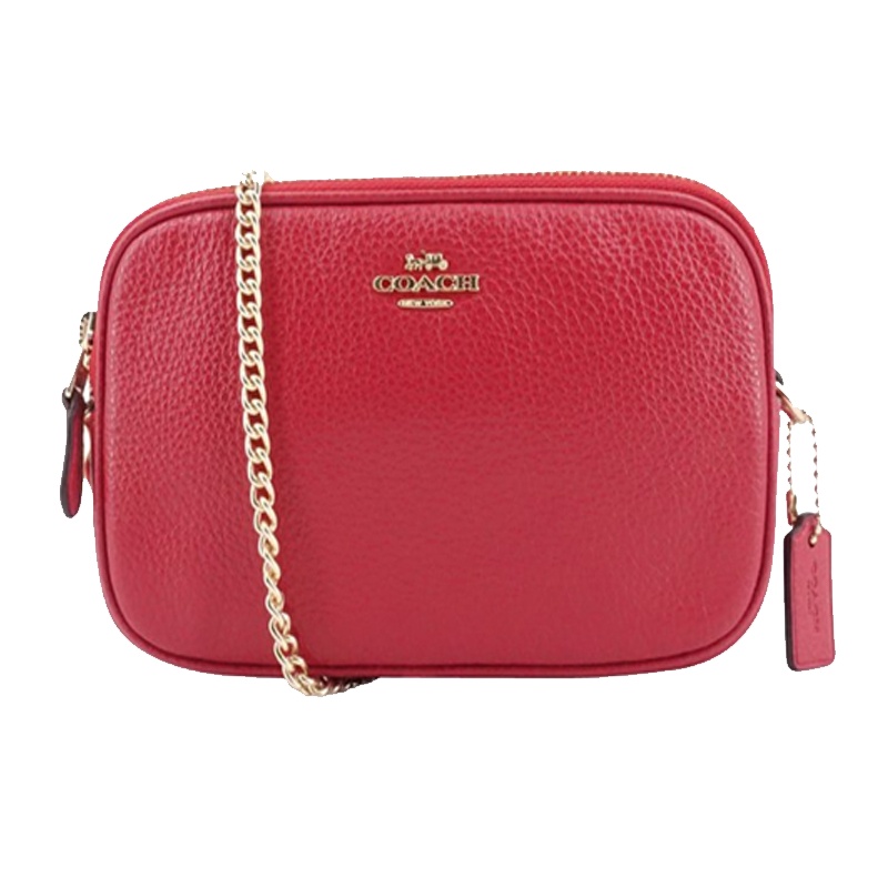 [直营]蔻驰(COACH) 纯色牛皮 双重拉链相机包单肩包斜挎包 女包