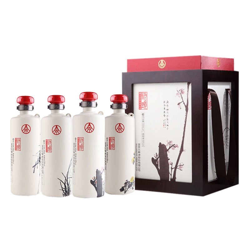 五粮液总厂出品 梅兰竹菊 50度 500ml*4瓶 浓香型白酒 整箱礼盒装