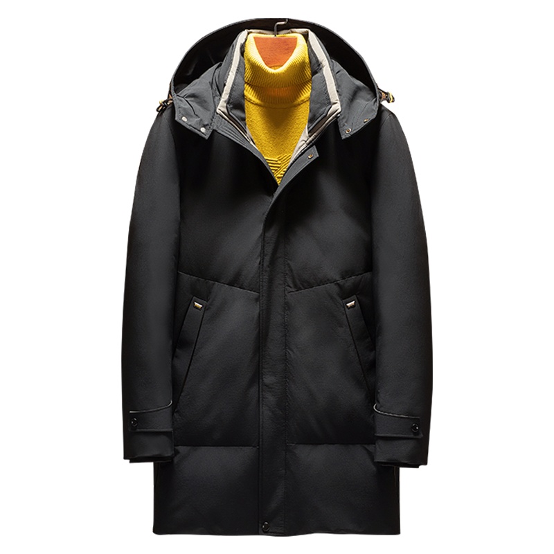 雅鹿男装冬季新款纯色连帽舒适面料90白鸭绒男士羽绒服1129YA08968