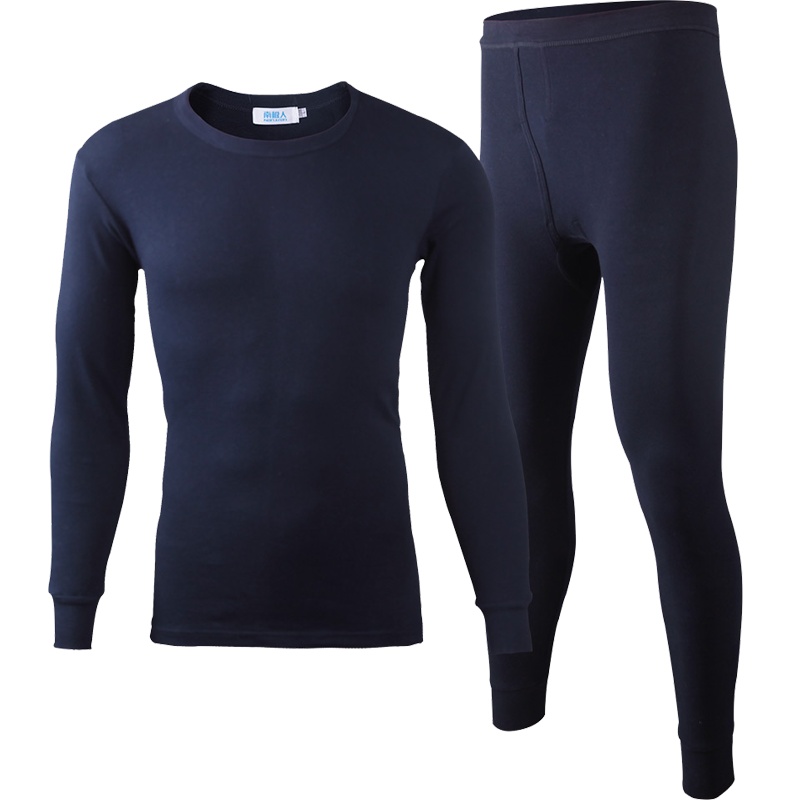 南极人男士女士秋衣秋裤棉毛衫圆领打底薄款情侣保暖内衣女套装T6031