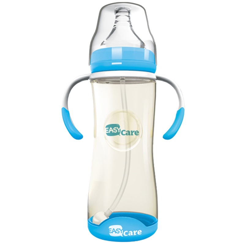 伊斯卡尔(Easy Care)320ml婴儿PPSU奶瓶宝宝吸管奶瓶儿防胀气防呛奶宽口径防摔感温变色奶瓶蓝色