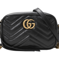 预订 GUCCI 古驰 GG Marmont 相机包 单肩包 斜挎包 迷你 双G饰扣绗缝皮448065金扣