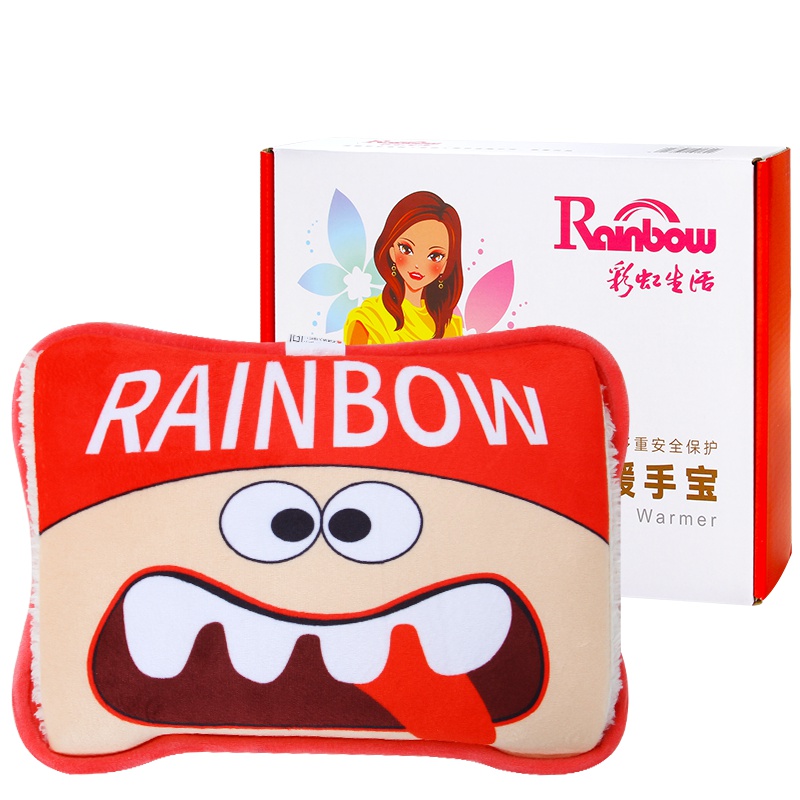 彩虹(RAINBOW)电热暖手宝 暖水袋热水袋充电防爆绒布取暖暖手袋TB24-18GL 官方旗舰店