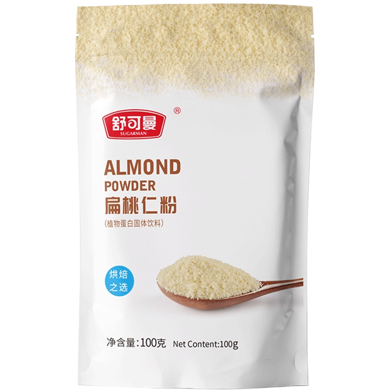 舒可曼扁桃仁粉100g 杏仁粉牛轧糖马卡龙原料 原装烘焙原料