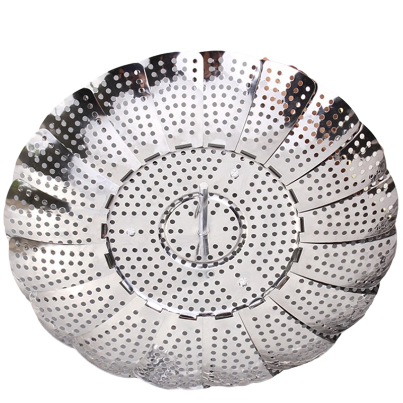 贝瑟斯 不锈钢蒸笼 可折叠伸缩蒸架架蒸馒头家用多功能蒸屉水果架