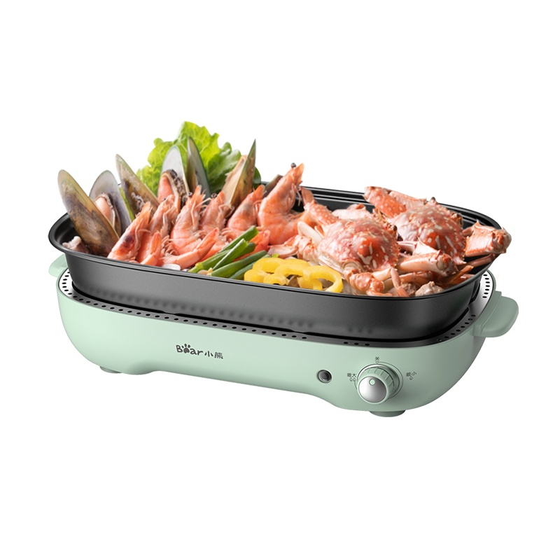 小熊(Bear)多功能锅 多用途锅 料理锅 烤肉锅 家用电热火锅煎烤涮一体电烤炉网红款 DHG-C40D5