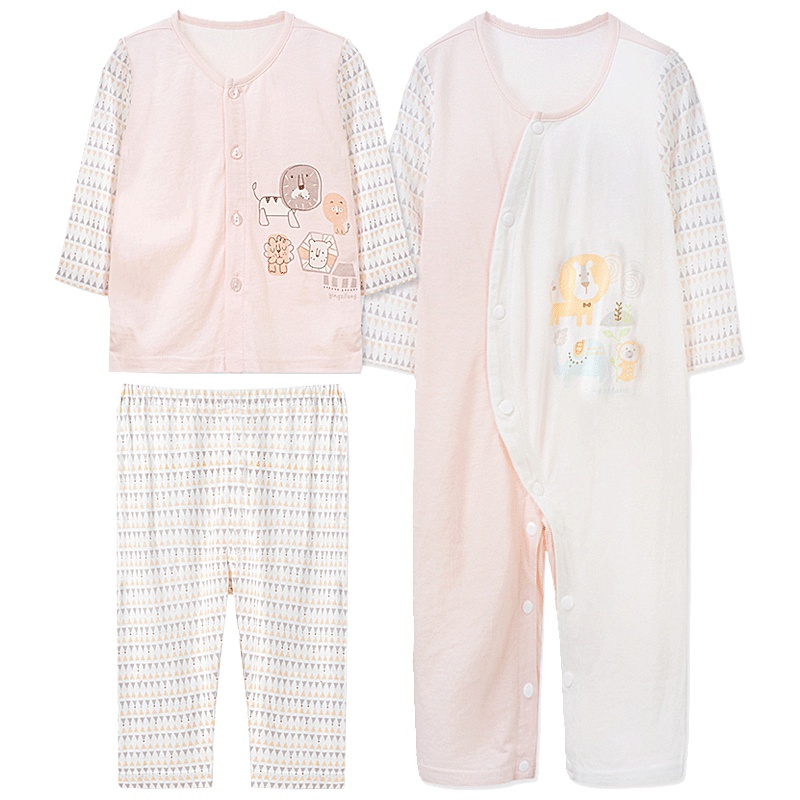 婴姿坊新生儿哈衣连体衣 男宝女宝可开档内衣套装